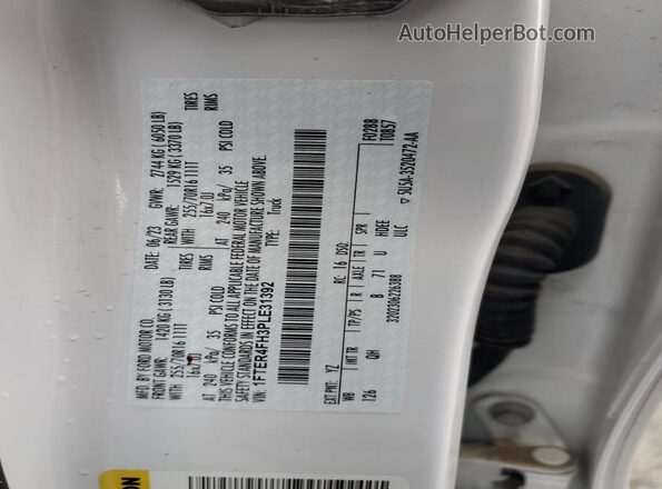 1FTER4FH3PLE31392 2023 FORD RANG White ძრავის განყოფილების ხედი