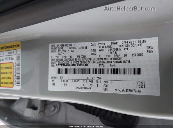 1FTER4HH0RLE03940 2024 FORD RANG Серый Вид подкапотного пространства