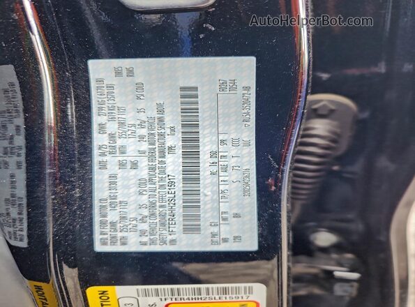 1FTER4HH2SLE15917 2025 FORD RANG Черный Вид наклейки с VIN-кодом