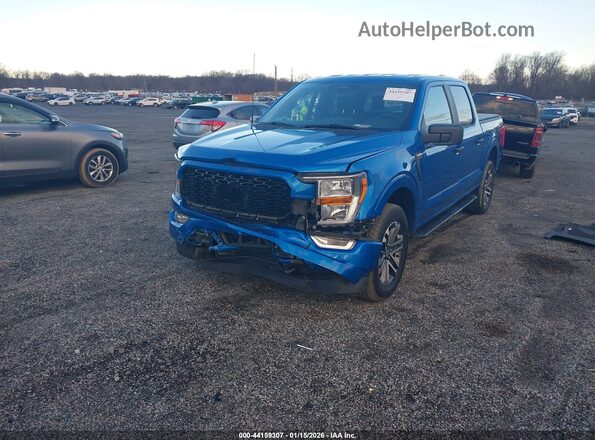 1FTEW1EP7MFC22084 2021 FORD F150 Blue Przód lewy