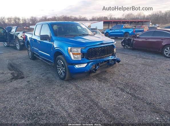1FTEW1EP7MFC22084 2021 FORD F150 Blue Przód prawy