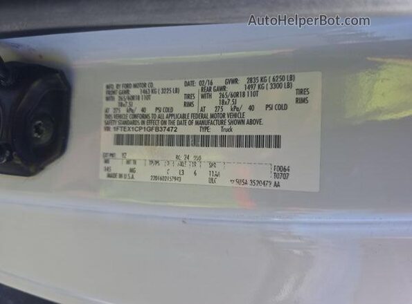 1FTEX1CP1GFB37472 2016 FORD F150  