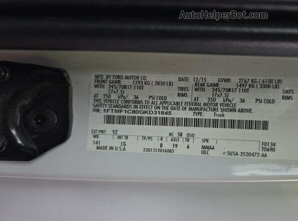 1FTMF1C80GKD31845 2016 FORD F150  