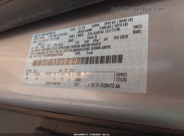 1FTYE1Y83RKB82704 2024 FORD TRANSIT-150 Silver Tył prawy