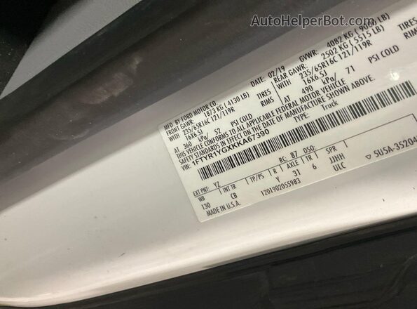 1FTYR1YGXKKA67390 2019 FORD TRANSIT-250  Przód prawy