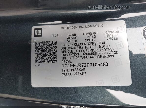1G1FF1R72P0105480 2023 CHEVROLET CAMARO Black Vista del compartimento del motor