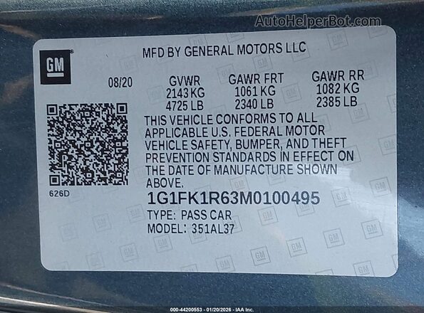 1G1FK1R63M0100495 2021 CHEVROLET CAMARO Gray Widok komory silnika