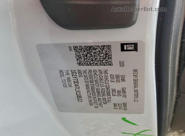 1G1Y73D47L5118513 2020 CHEVROLET CORVETTE Gray Vista del compartimento del motor