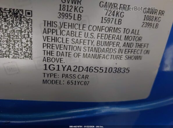1G1YA2D46S5103835 2025 CHEVROLET CORVETTE Blue Widok komory silnika