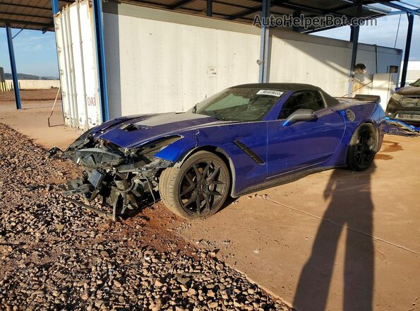1G1YF3D79H5115701 2017 CHEVROLET CORVETTE Blue Передня ліва чверть