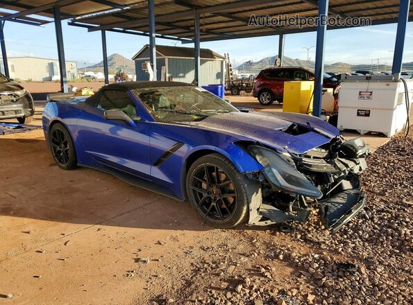 1G1YF3D79H5115701 2017 CHEVROLET CORVETTE Blue Передня права чверть