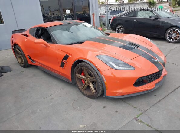 1G1YW2D73K5114030 2019 CHEVROLET CORVETTE Оранжевый Передняя правая четверть