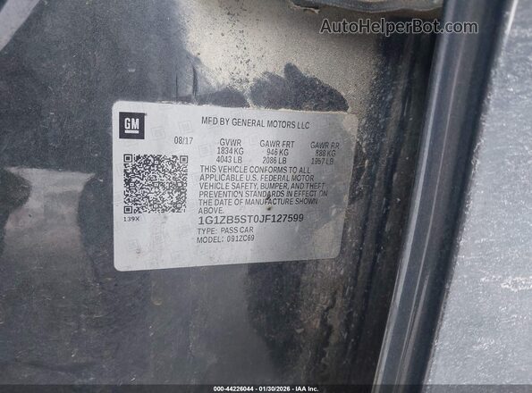 1G1ZB5ST0JF127599 2018 CHEVROLET MALIBU Серый Вид подкапотного пространства