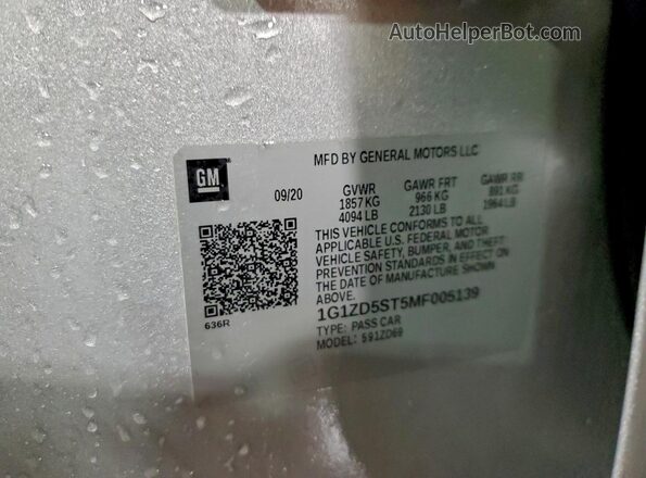 1G1ZD5ST5MF005139 2021 CHEVROLET MALIBU Silver Vista del compartimento del motor