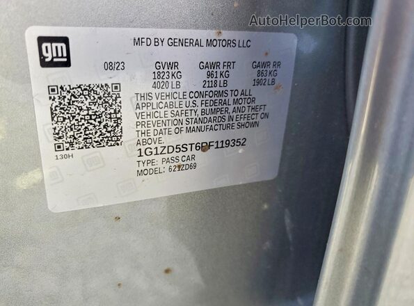 1G1ZD5ST6RF119352 2024 CHEVROLET MALIBU Серебряный Вид подкапотного пространства