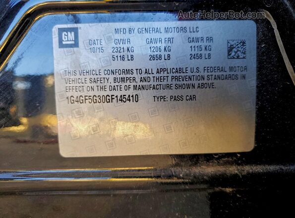 1G4GF5G30GF145410 2016 BUICK LACROSSE Black Engine compartment view