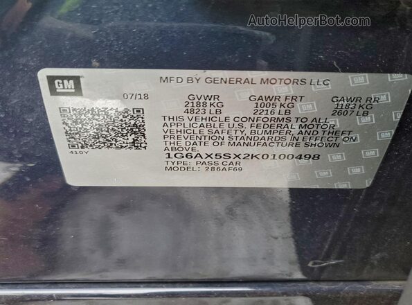 1G6AX5SX2K0100498 2019 CADILLAC CTS Синий Вид подкапотного пространства