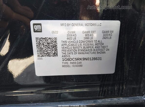 1G6DC5RK9N0128631 2022 CADILLAC CT4 Black Widok komory silnika