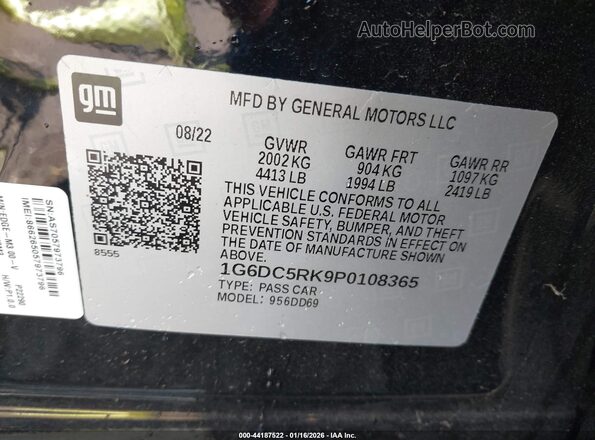 1G6DC5RK9P0108365 2023 CADILLAC CT4 Черный Вид подкапотного пространства