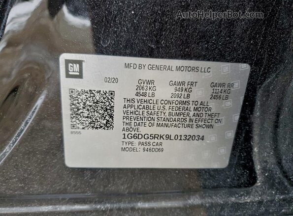 1G6DG5RK9L0132034 2020 CADILLAC CT4 Черный Вид подкапотного пространства