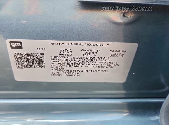 1G6DN5RK0P0122326 2023 CADILLAC CT5 Blue Widok komory silnika