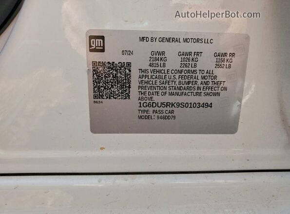 1G6DU5RK9S0103494 2025 CADILLAC CT5 White Vista del compartimento del motor