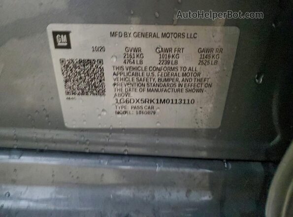 1G6DX5RK1M0113110 2021 CADILLAC CT5 Серебряный Вид подкапотного пространства