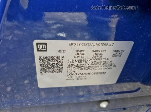 1G6DY5R64P0860902 2023 CADILLAC CT5 Синий Вид подкапотного пространства