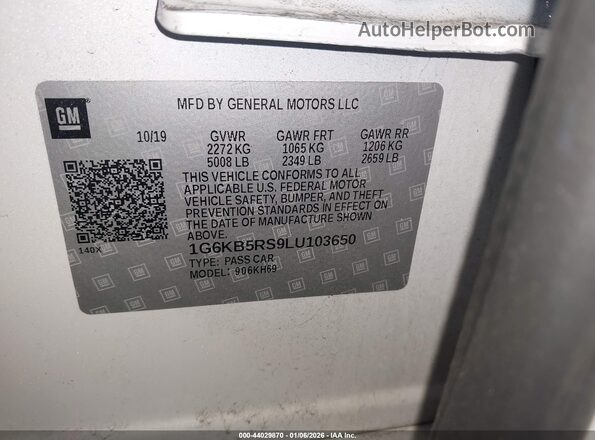 1G6KB5RS9LU103650 2020 CADILLAC CT6 Белый Вид подкапотного пространства