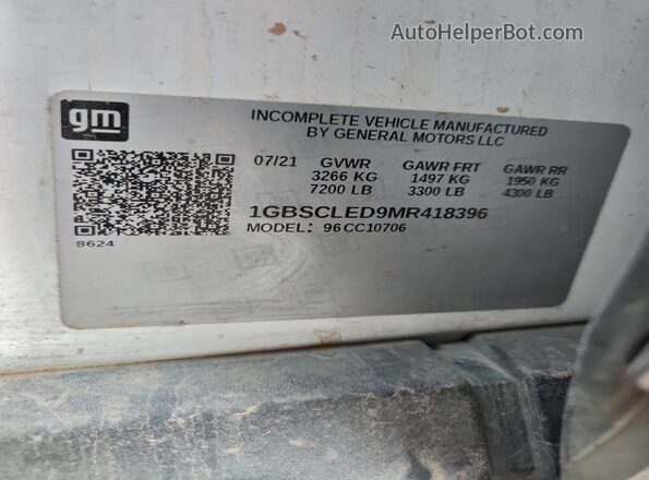 1GBSCLED9MR418396 2021 CHEVROLET TAHOE Белый Вид наклейки с VIN-кодом