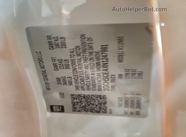 1GCHSCEAXN1247981 2022 CHEVROLET COLORADO Белый Вид подкапотного пространства