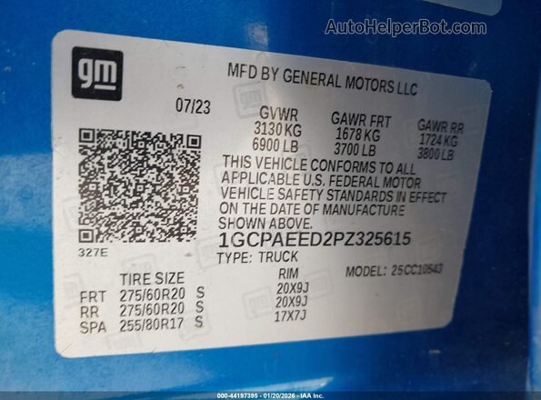 1GCPAEED2PZ325615 2023 CHEVROLET SILVERADO Blue Engine compartment view