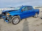 2022 Chevrolet Silverado K1500 Custom Blue vin: 1GCPDBEK2NZ555320