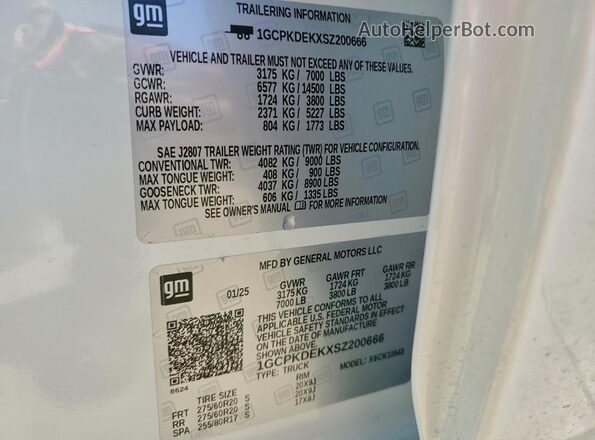 1GCPKDEKXSZ200666 2025 CHEVROLET SILVERADO Белый Вид подкапотного пространства