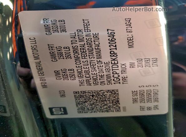1GCPTDEK8P1206467 2023 CHEVROLET COLORADO Черный Вид подкапотного пространства