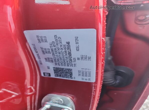 1GTG6FEN8M1295546 2021 GMC CANYON Красный Вид подкапотного пространства