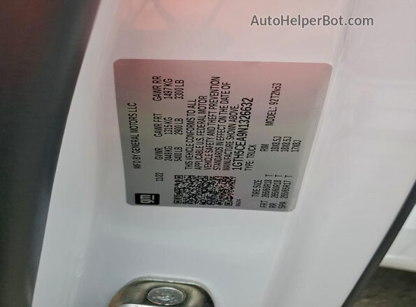 1GTH5CEA9N1326632 2022 GMC CANYON Белый Вид подкапотного пространства