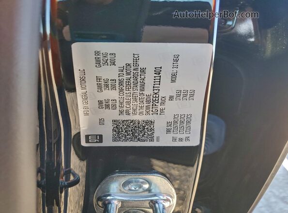 1GTP2EEK3T1111401 2026 GMC CANYON Черный Вид наклейки с VIN-кодом