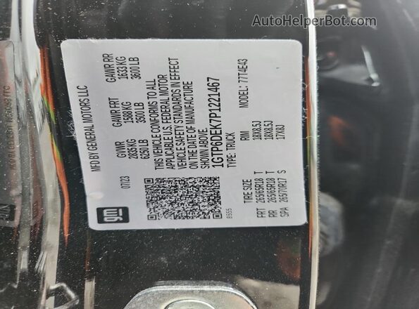 1GTP6DEK7P1221467 2023 GMC CANYON Черный Вид подкапотного пространства