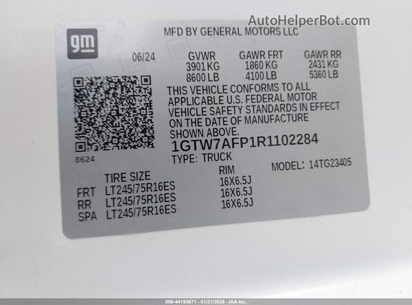 1GTW7AFP1R1102284 2024 GMC SAVANA CARGO Белый Вид подкапотного пространства
