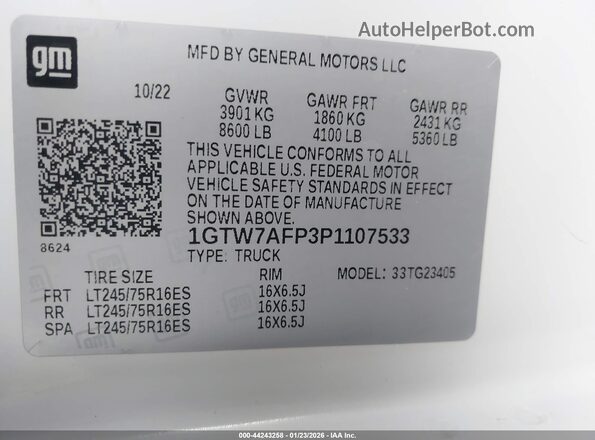 1GTW7AFP3P1107533 2023 GMC SAVANA CARGO Белый Вид подкапотного пространства