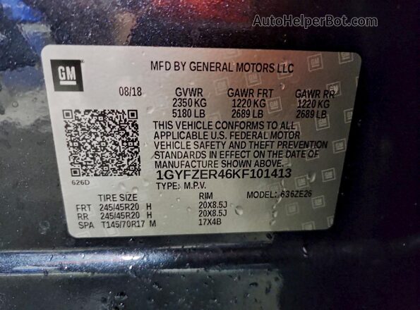 1GYFZER46KF101413 2019 CADILLAC XT4 Gray ძრავის განყოფილების ხედი