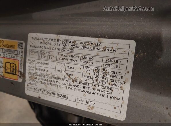 1GYFZFR42RF102493 2024 CADILLAC XT4 Серебряный Вид подкапотного пространства