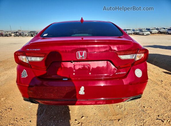 1HGCV1F36JA260793 2018 HONDA ACCORD Красный Вид сзади