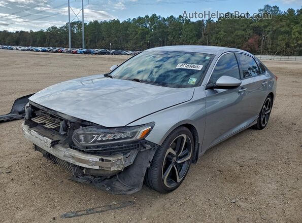 1HGCV1F37JA097300 2018 HONDA ACCORD Серебряный Передняя левая четверть