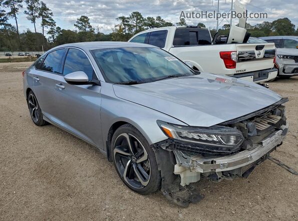1HGCV1F37JA097300 2018 HONDA ACCORD Серебряный Передняя правая четверть