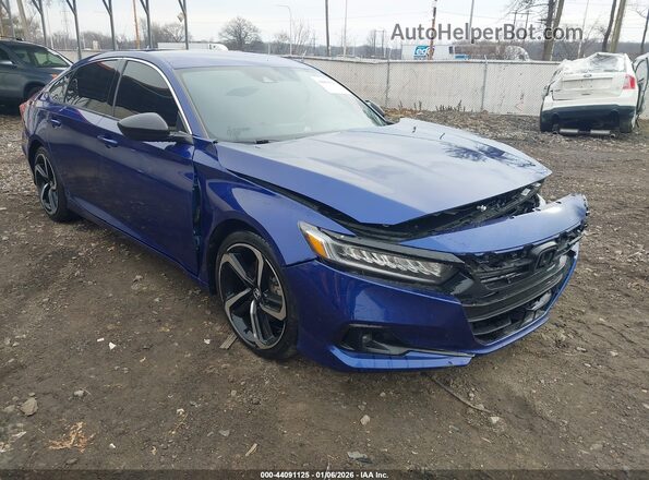 1HGCV1F37MA092604 2021 HONDA ACCORD Blue Przód prawy