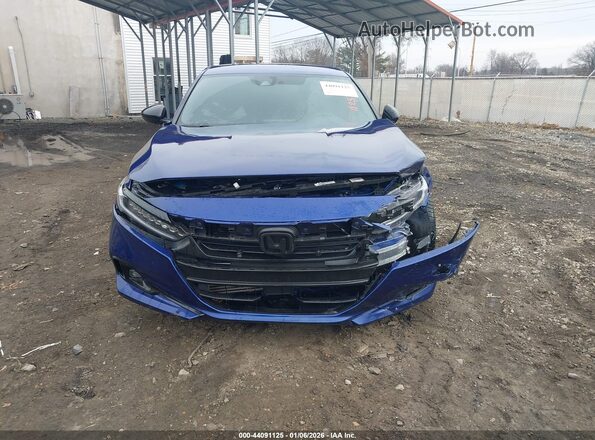 1HGCV1F37MA092604 2021 HONDA ACCORD Blue Widok zestawu wskaźników