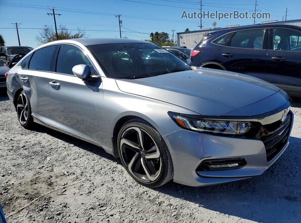 1HGCV1F38KA141192 2019 HONDA ACCORD Серебряный Передняя правая четверть