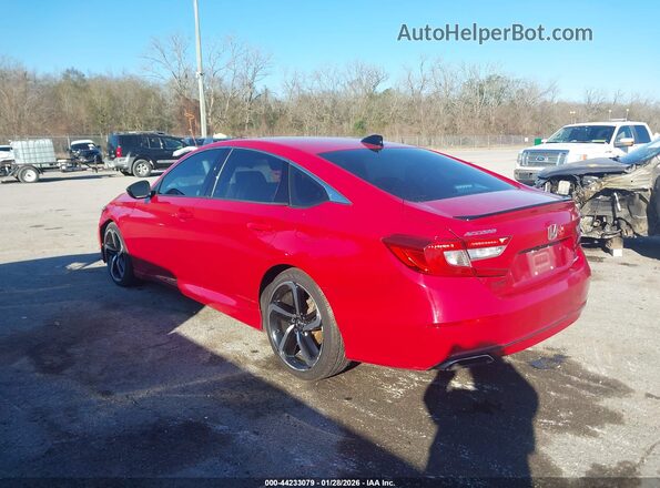 1HGCV1F38MA082048 2021 HONDA ACCORD Красный Задняя левая четверть